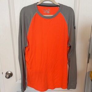Under Armour Men's Vibrant Orange and Gray Long Sleeve Tee
